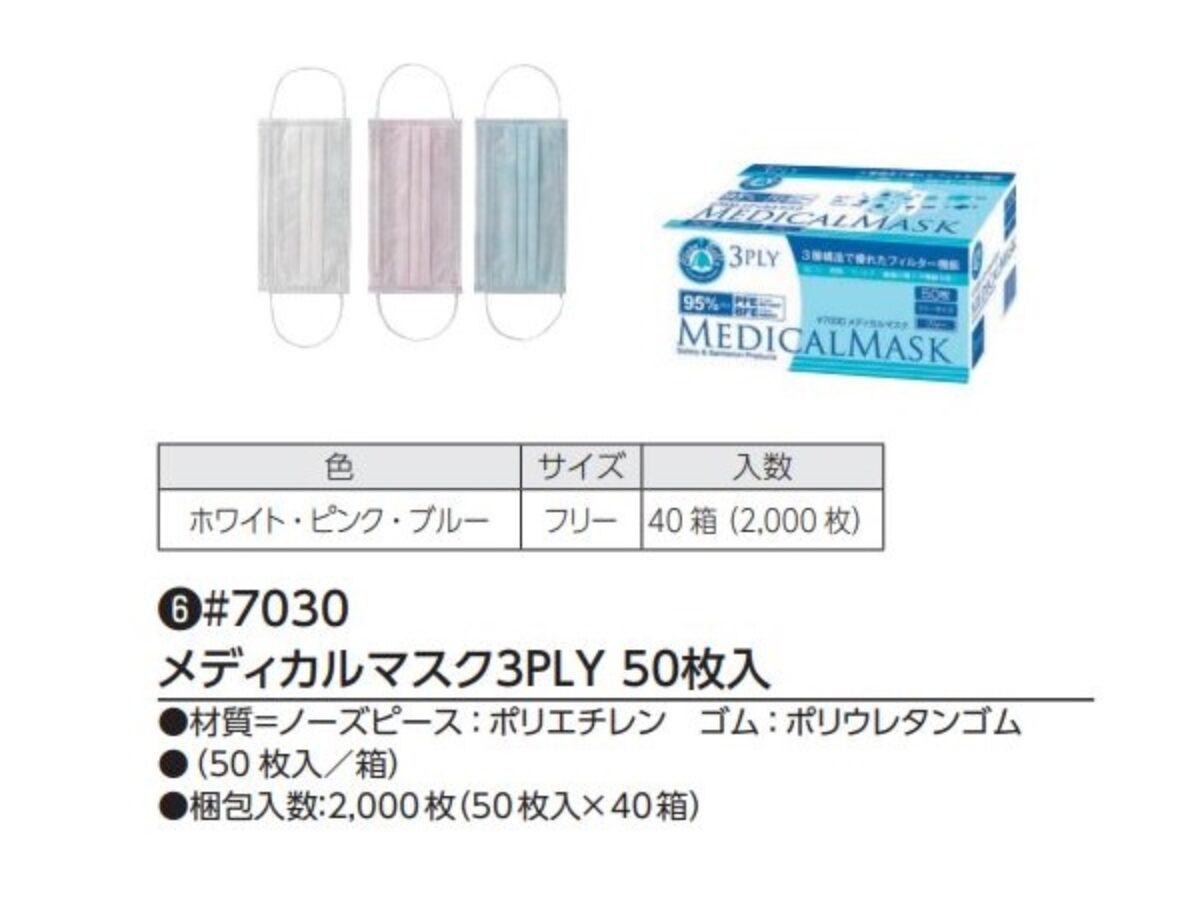 7030メディカルマスク3PLY | タカギ産業株式会社